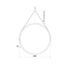 Зеркало на ремне Iddis Optima Home, белое, 60 см ( OPH60W0i98K)