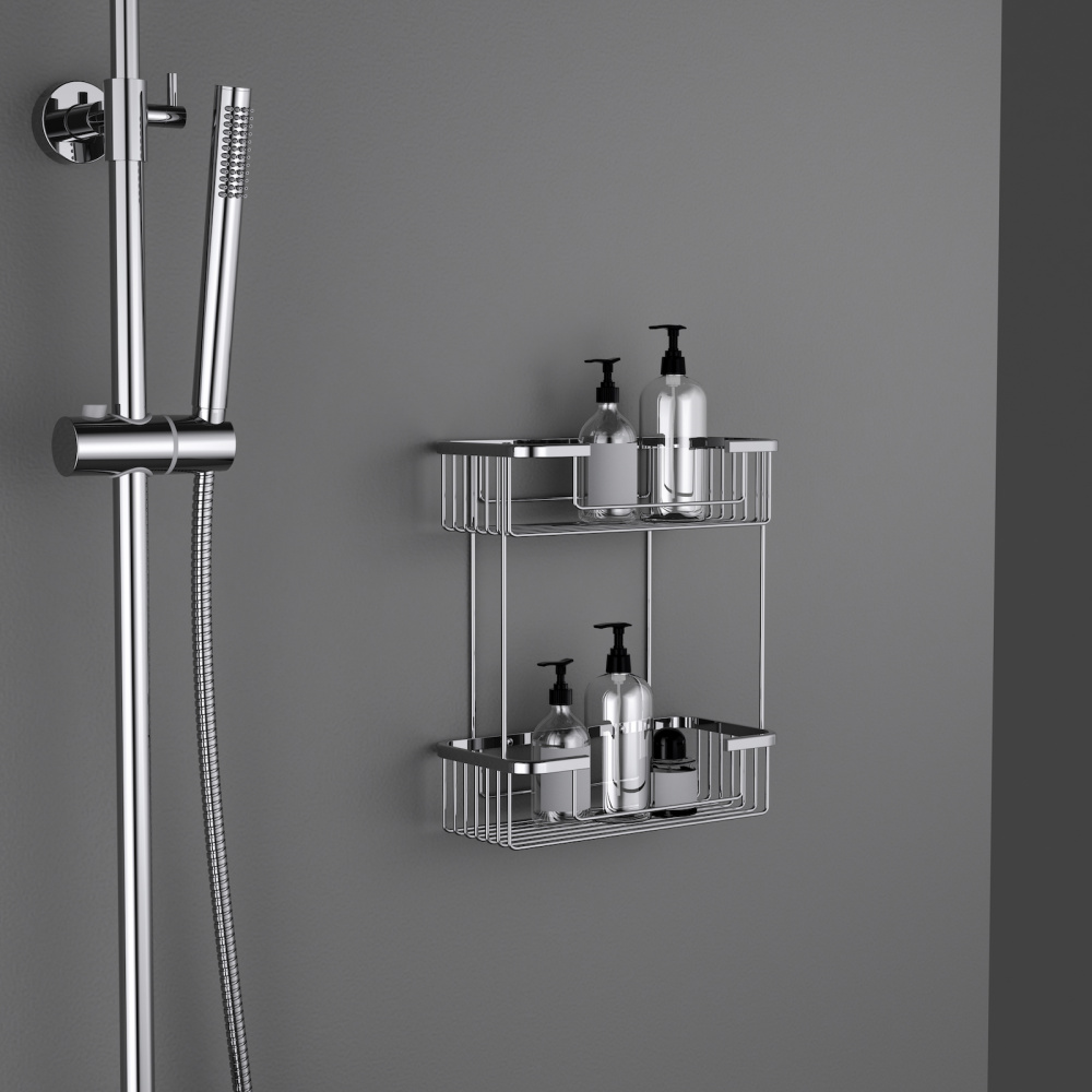 Фото Полка двойная Timo Saona 13083/00 хром