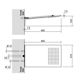 Antonio Lupi Mezzavela MEZZAVELA Душевая система 27x46,2x12,3 см, цвет Satin