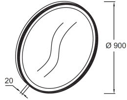 Зеркало Jacob Delafon Odeon Rive Gauche EB1290-S32, 90 см, с подсветкой, лакированная рама светло-ко