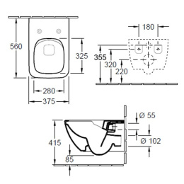 Подвесной унитаз Villeroy & Boch Legato (5663 RL 01)