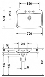 Раковина 70 см Duravit PuraVida 2700700000, белый