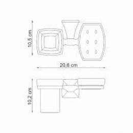 Держатель стакана и мыльницы WasserKRAFT Wern K-2526 хром/матовое стекло