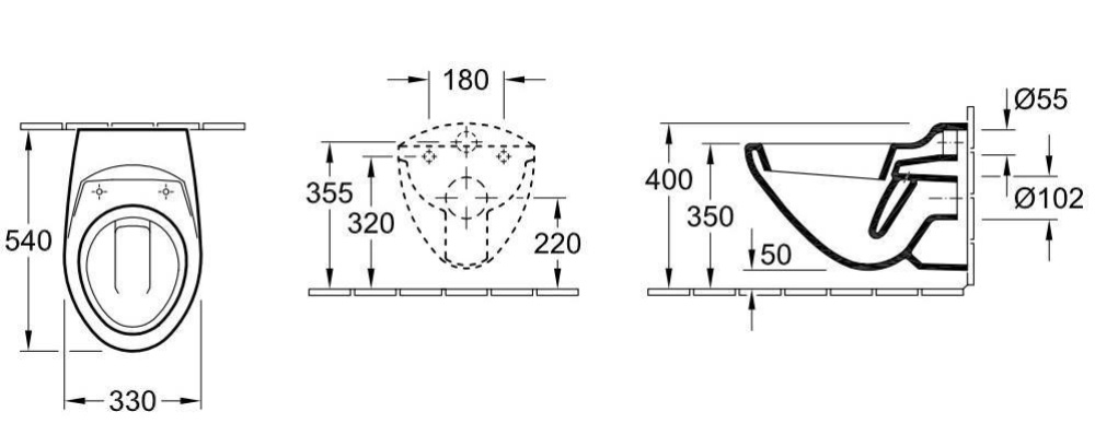 Подвесной унитаз 76021001 Villeroy Boch O'Novo