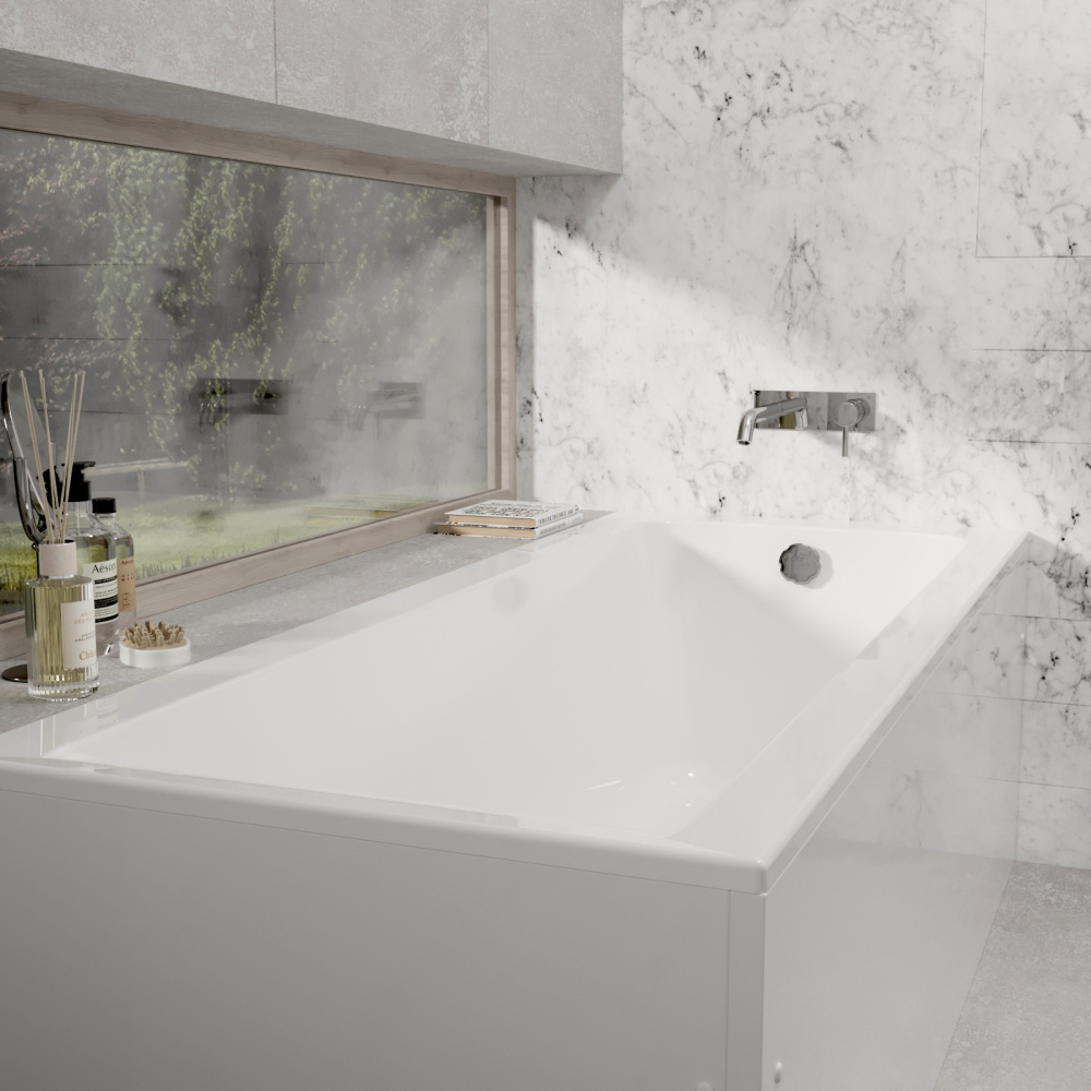 Фото Ванна акриловая 170х70 Alba Spa Marry slim (ВПРСБ0390000100) прямоугольная, белый глянцевый
