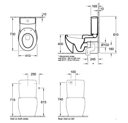 Унитаз напольный 661410R1 VILLEROY&BOCH AVEO