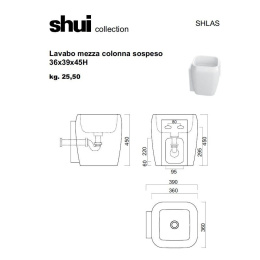 Cielo SHUI SHLAS Раковина навесная на стену 36 см (цвет: белый)