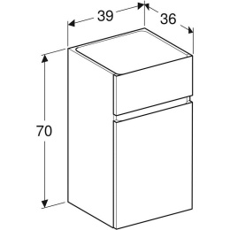 Шкаф-пенал Geberit Renova Plan, 39 х 70 см, цвет белый глянцевый, 501.921.01.1