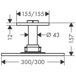 Axor ShowerSolution 35316000 Верхний душ, 300x300мм, 1jet, с  держателем 100мм, потолочный монтаж, ц
