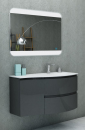 Шкафчик подвесной с одной распашной створкой, правый VAGUE CEZARES 54906 Grigio talpa opaco