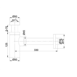 Omnires A186BL Сифон для умывальника декоративный (черный)