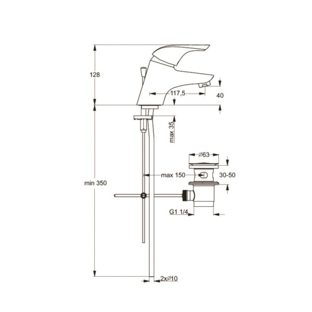 Ideal standard Ceraplan new B4098AA Смеситель для раковины