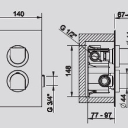 Смеситель для ванны Gessi Via Solferino (49081#031) хром