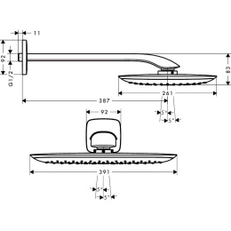 Верхний душ Hansgrohe PuraVida (27437400) хром