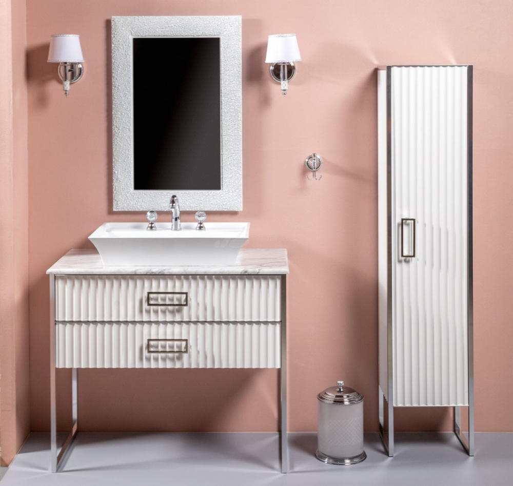 Фото Armadi Art Monaco 868-WCR-R Пенал MONACO белый глянец + хром без ножек (Копировать)