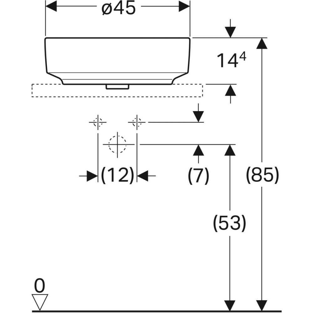 Geberit Variform 500.769.01.2 Раковина, встраиваемая сверху, накладная