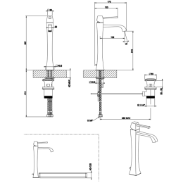 Фото Смеситель для раковины высокий Gessi Mimi (11990#080) золото