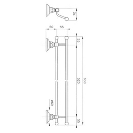 Полотенцедержатель Nicolazzi Classica 1498 BZ, бронза