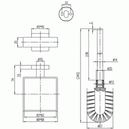Фото Villeroy&Boch Elements-Striking TVA15201700061 Ёршик для унитаза подвесной