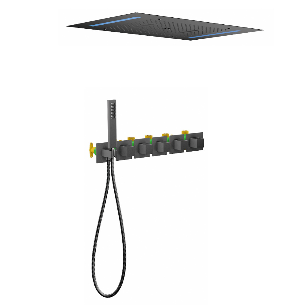 Фото Душевая система встроенная с термостатом Timo Petruma SX-5229/03SM черный