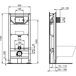 Промо-комплект 4 в 1 Ideal Standard с безободковым подвесным унитазом E822301 CONNECT Rimless с сиде