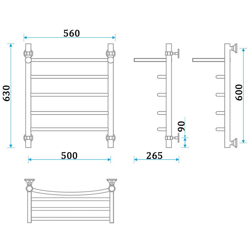 Водяной полотенцесушитель Energy Classic Modus 60x50