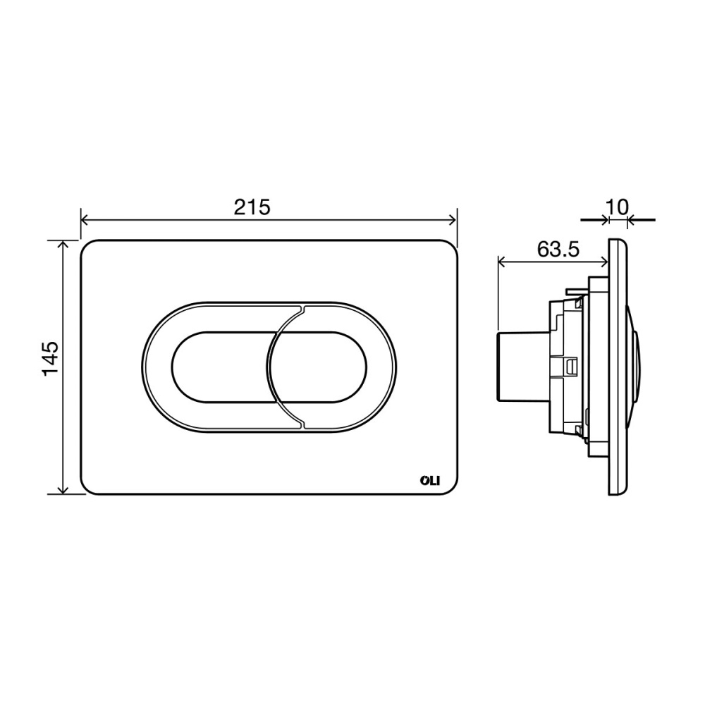 Фото Кнопка смыва OLI Salina (640086) хром матовый