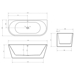 Акриловая ванна 150x80 Abber (AB9216-1.5), овальная