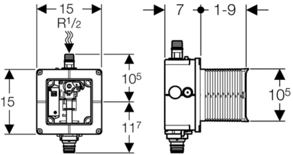 Geberit Geberit 116.004.00.1 Скрытая часть смывное устройство для писсуара