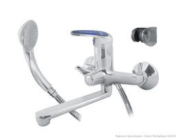 Фото Смеситель для ванны/раковины KARAT СИНИЙ NEXT короткий излив Варион 9025813