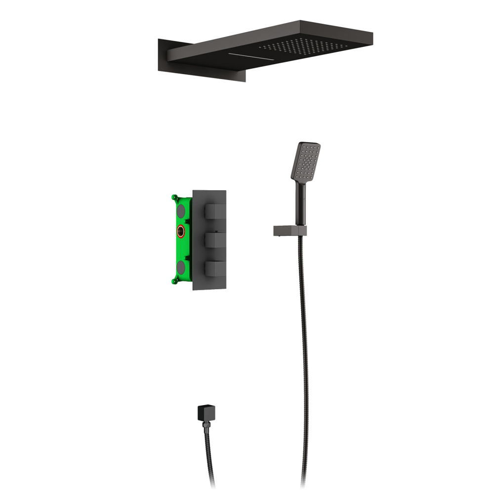 Фото Душевая система встроенная с термостатом Timo Petruma SX-5039/03SM черный