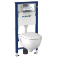 Инсталляция Geberit с безободковым унитазом Geberit Renova 203070000, сиденье микролифт, комплект