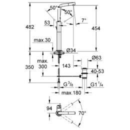 Смеситель Grohe Atrio 7° 32130001 для раковины