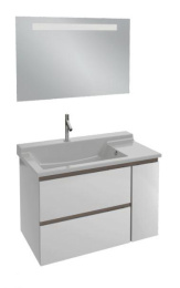 Тумба под раковину Jacob Delafon Soprano 100 см, EB1334-N08-N18, цвет - белый глянец/матовый базальт