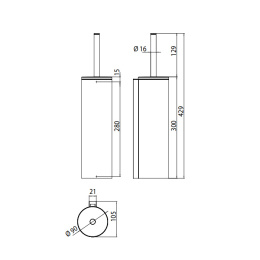 EMCO System2 3515 001 02 Туалетный ершик настенный, цвет хром