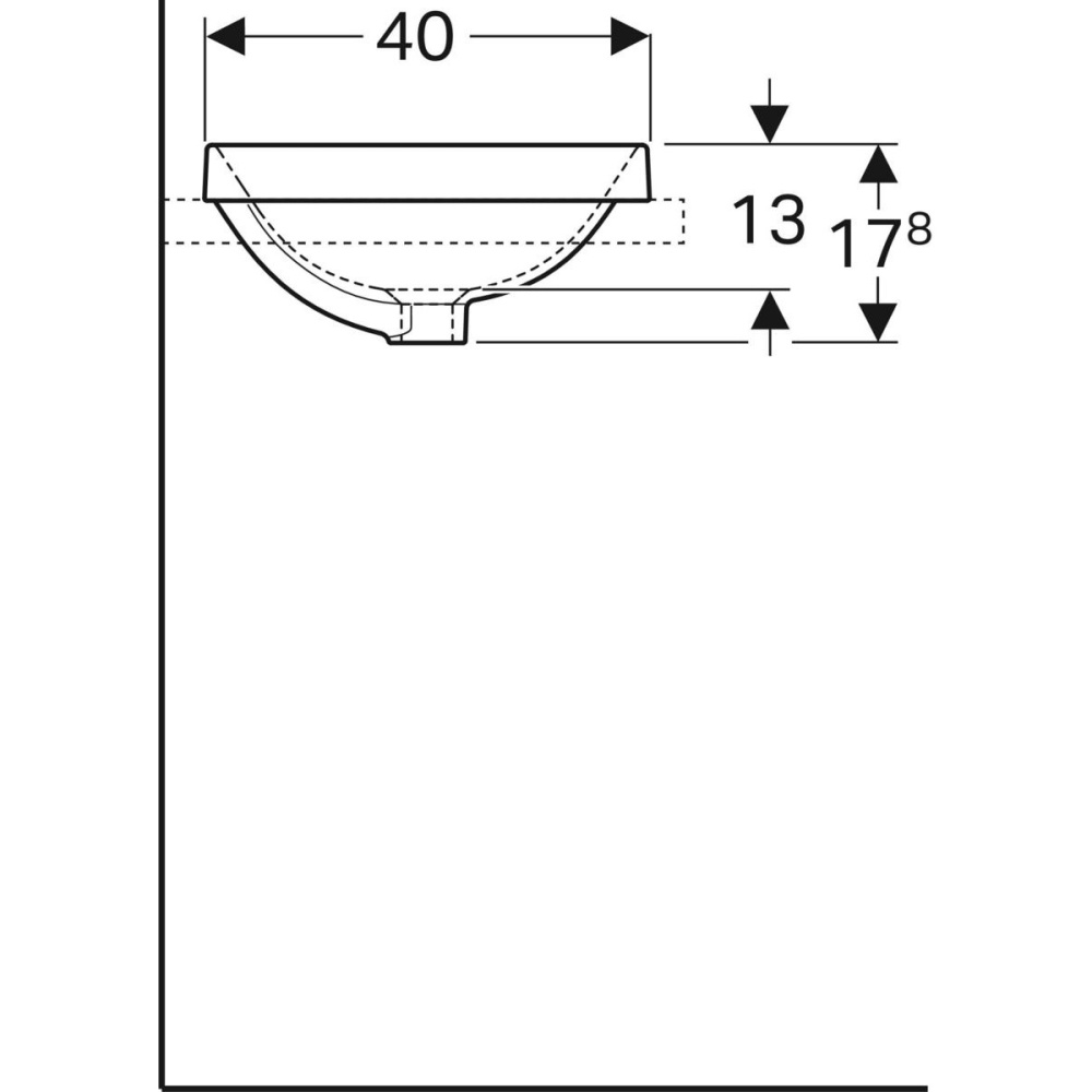 Geberit Variform 500.728.01.2 Раковина, встраиваемая сверху, накладная
