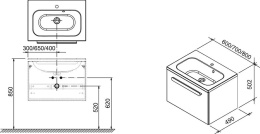 Тумба под умывальник Ravak  (X000000962), капучино, белый