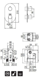 NOBILI Plus PL00102CR_WE00102 Термостат для душа (хром)