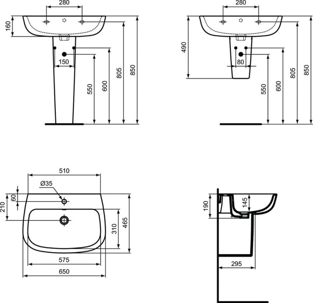 Фото Раковина Ideal Standard Esedra T279701 65 см