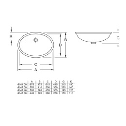 Раковина встроенная Evana 6147 46R1