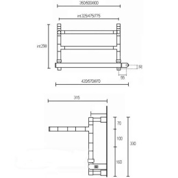 Полотенцесушитель электрический Margaroli Sereno 592 BOX с полкой, 592475OC, золото