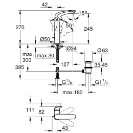 Grohe Eurostyle New 23718LS3 Смеситель для раковины, корпус высокий