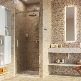 Душевая дверь WasserKRAFT Salm 27I27, поворотно-складная, 80 х 200 см