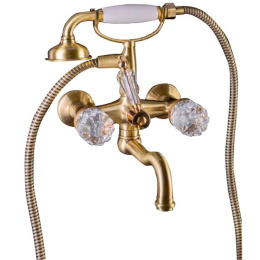 Фото Смеситель для ванны Boheme Crystal (313-CRST) бронза