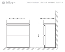 Тумбы, подстолья Тумба под раковину BelBagno Energia BB800FHC