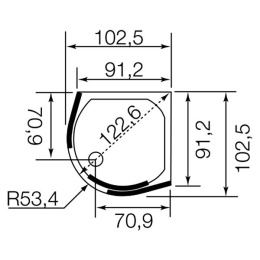 Поддон Jacob Delafon Indigo 90 x 90 x h9, E62402-00, 7 см низкий, из искусственного камня