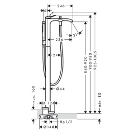Смеситель для ванны и душа Hansgrohe Vernis (75445700) белый матовый