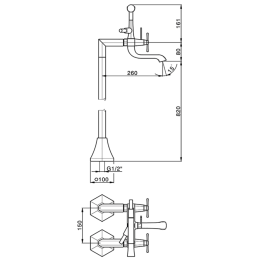 Напольный смеситель для ванны Cisal Cherie CX0042007C, черный
