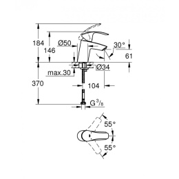 Grohe Eurosmart 32467002 Смеситель для раковины корпус маленький