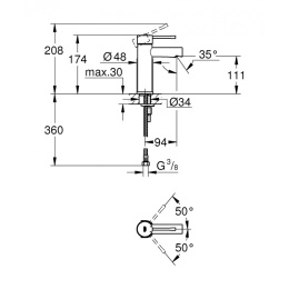 Grohe Essence New 34294001 Смеситель для раковины стандартный
